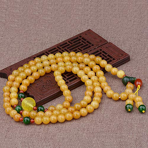 Huanglong Jade suéter cadena colgante mujer Jade Bead collar