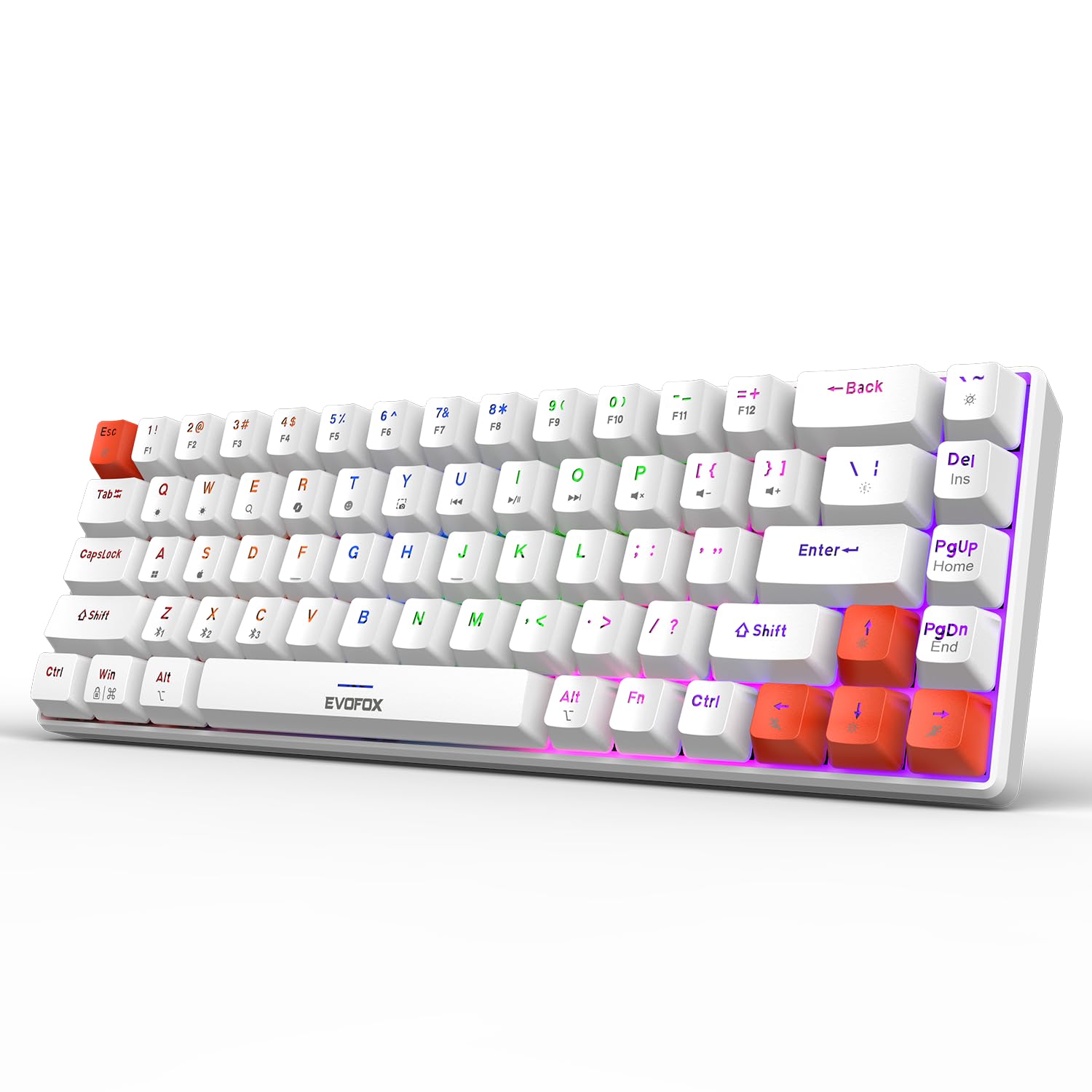 EvoFox Katana S Mini Wireless Mechanical Keyboard | Tri-Mode (3X BT, 2.4GHz & Wired) Connectivity | Hot-Swappable Red Switches | 68-Key Compact Layout | Rainbow Backlight | Rechargeable Battery-image-43