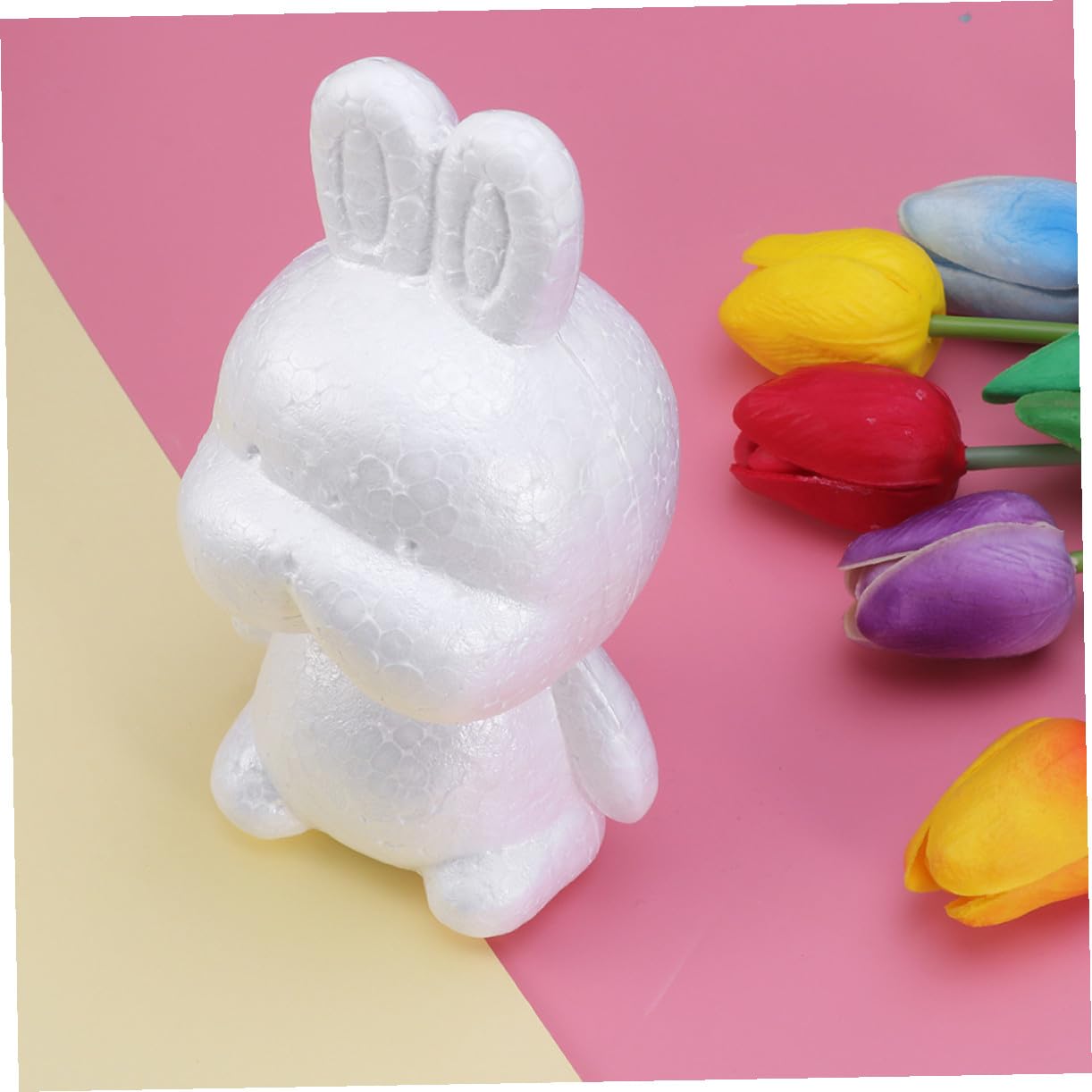 jojofuny 3 Set Modello Vuoto in Schiuma Polistirolo Piccoli Animali Coniglio Creativo Decorazione Natale Cucciolo Fai da Te Decorazione per Feste di Nozze Bianca 2 Pezzi*3