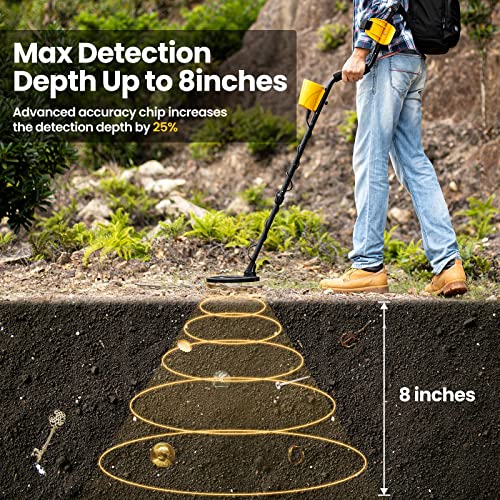 Eenour Metal Detectors For Kids & Adults - Waterproof Kid Metal Detector With Higher Accuracy, Lcd Display, Adjustable Stem, 3 Modes, 8" Detection Depth, 8.5" Search Coil For Treasure Hunting #TOP1