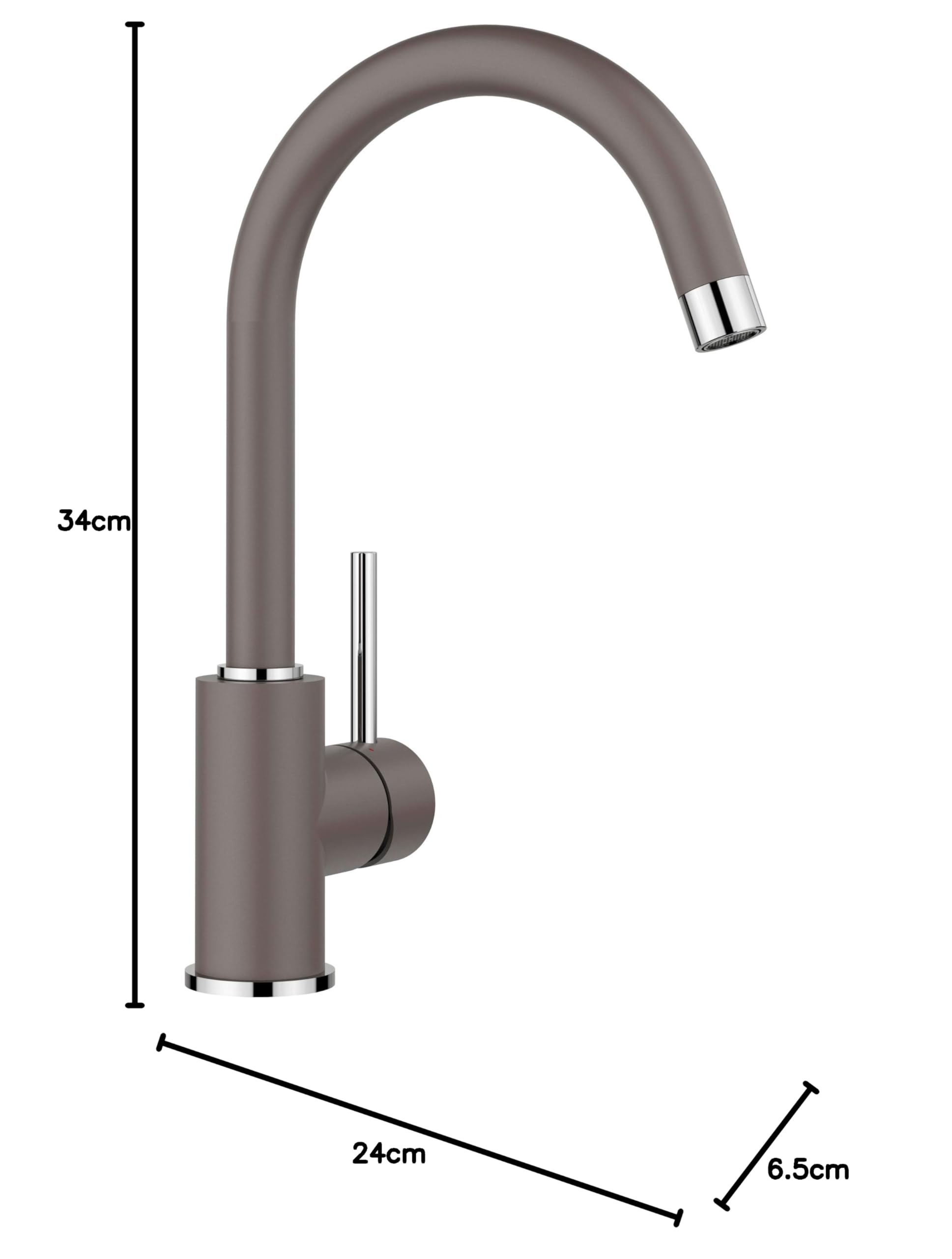 BLANCO MIDA grigio vulcanico | alta pressione | antiriflusso | cartuccia ceramica | qualità sicura dell'acqua e risparmio idrico