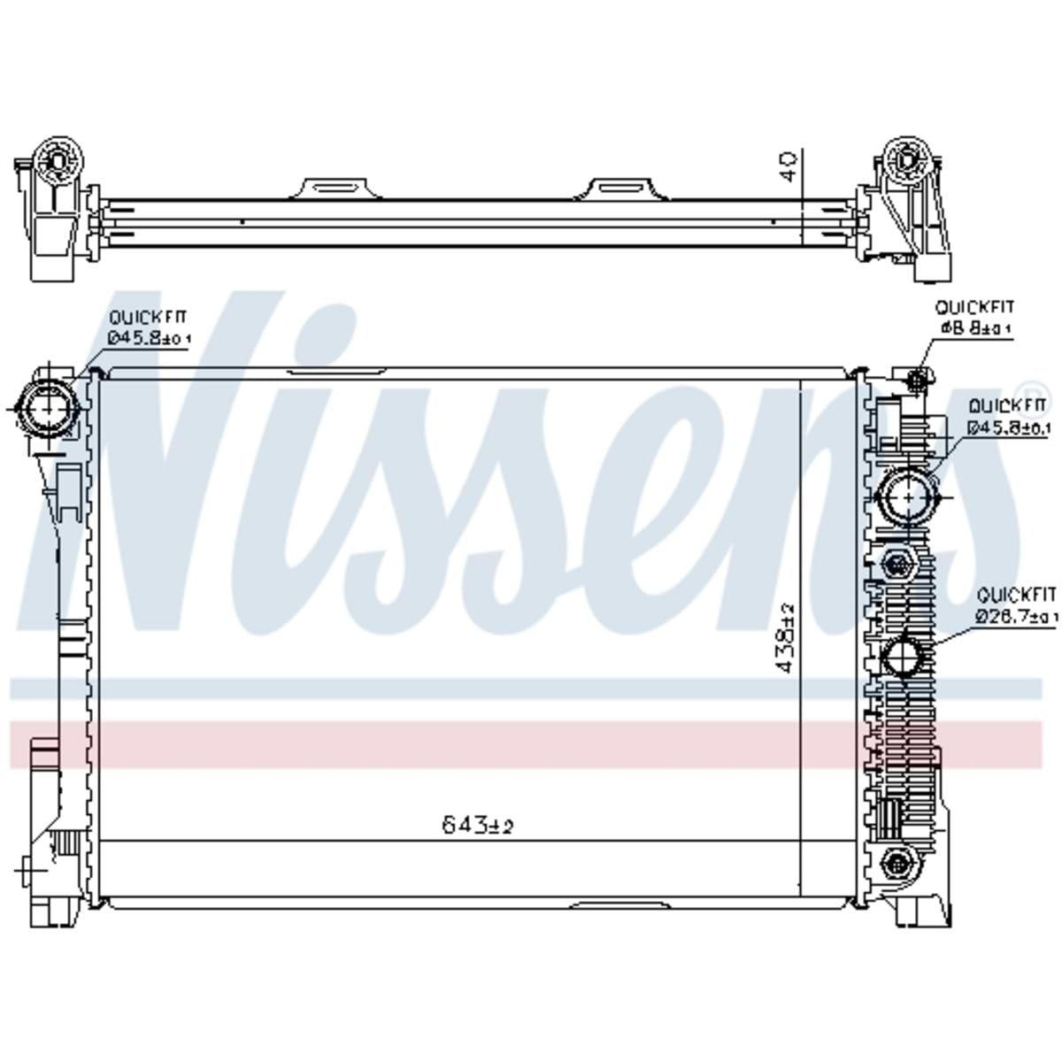 NISSENS Radiatore, Raffreddamento motore 67162 Compatibile con: MERCEDES-BENZ C-CLASS, C-CLASS Coupe, C-CLASS T-Model, CLS, CLS Shooting Brake, E-CLASS, E-CLASS Cabriolet, E-CLASS Coupe