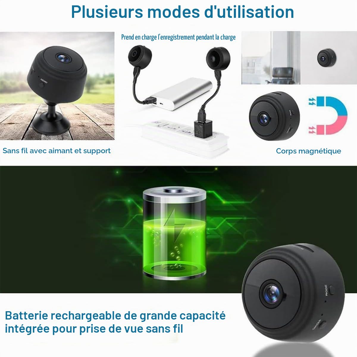 caméra de recul magnétique sans Fil pour attelage de remorque de Voiture, Dispositif de Surveillance de recul, caméra de recul pour stationnement de véhicule