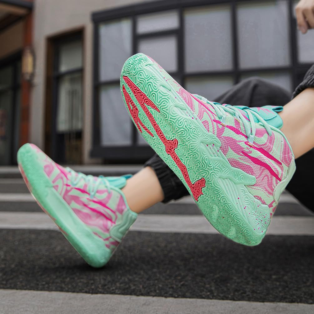 Męskie buty do koszykówki modne antypoślizgowe trampki i buty sportowe unisex lekka gumowa podeszwa zewnętrzna, oddychające, sportowe trampki młodzieżowe