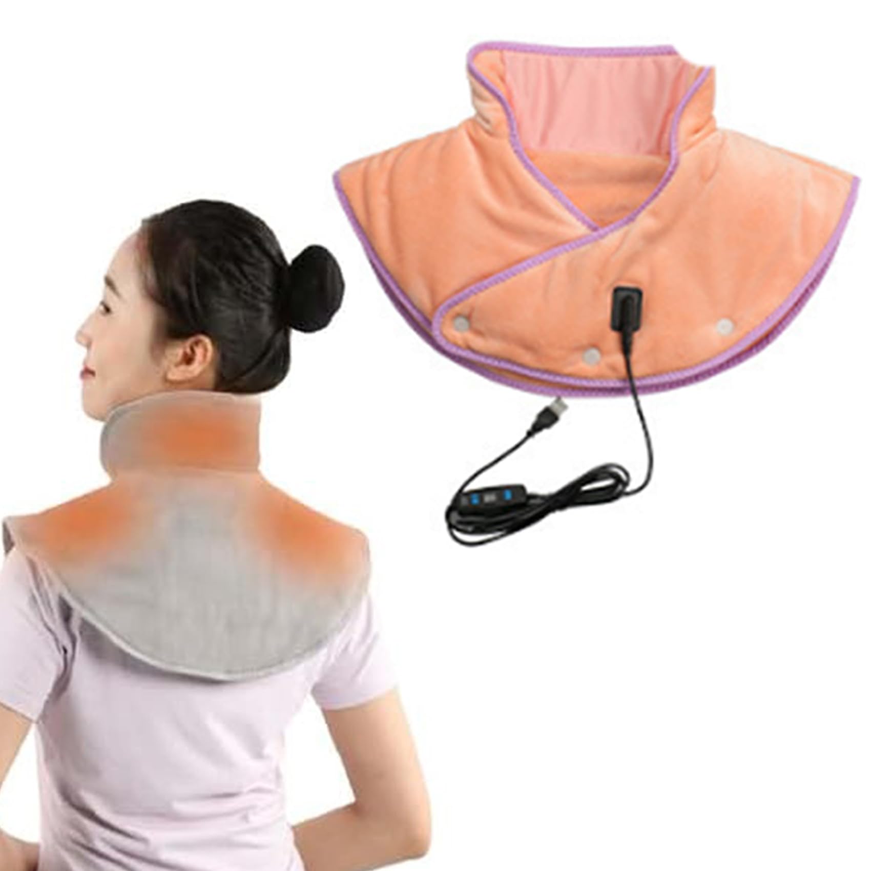 Almohadilla térmica para Cuello y Hombros con 3 Niveles de Temperatura, Ideal para Personas con Miedo al frío (B, Talla única)