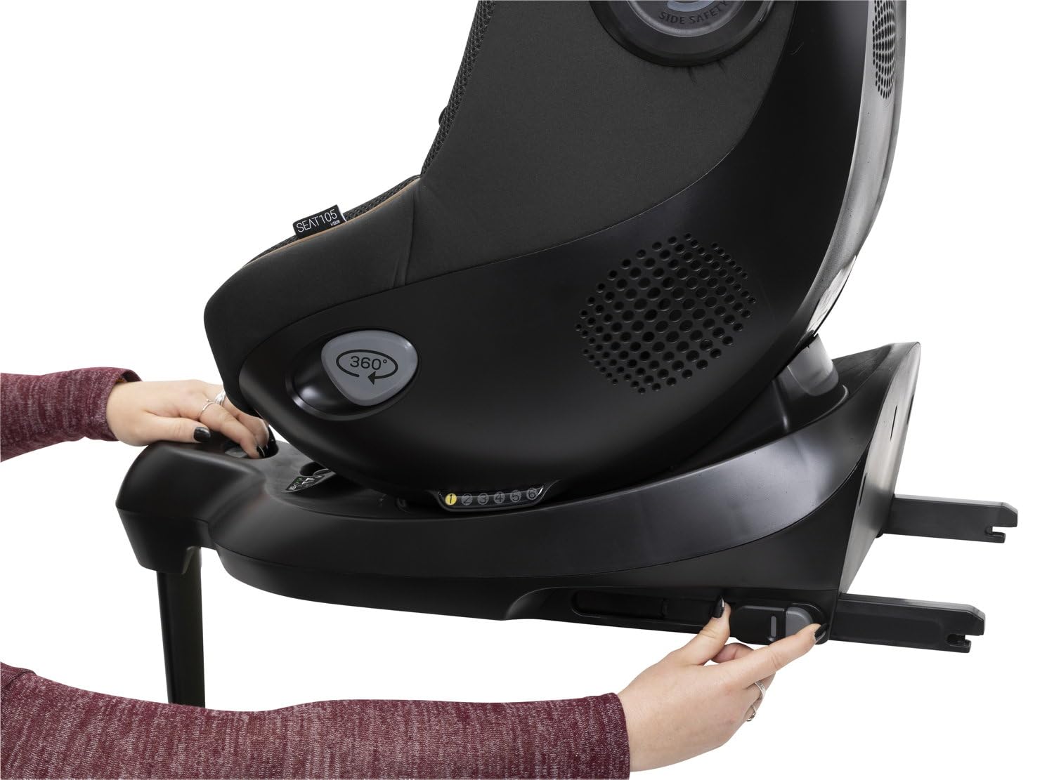 Chicco Seat105 I-Size, Silla de Coche Homologada ECE R129/03, Giratoria 360 grados, Reclinable 6 Posiciones, Instalación Fácil y Rápida, Reductor Incluido, 40-105cm, Grupo 0/1, 0 a 4 Años