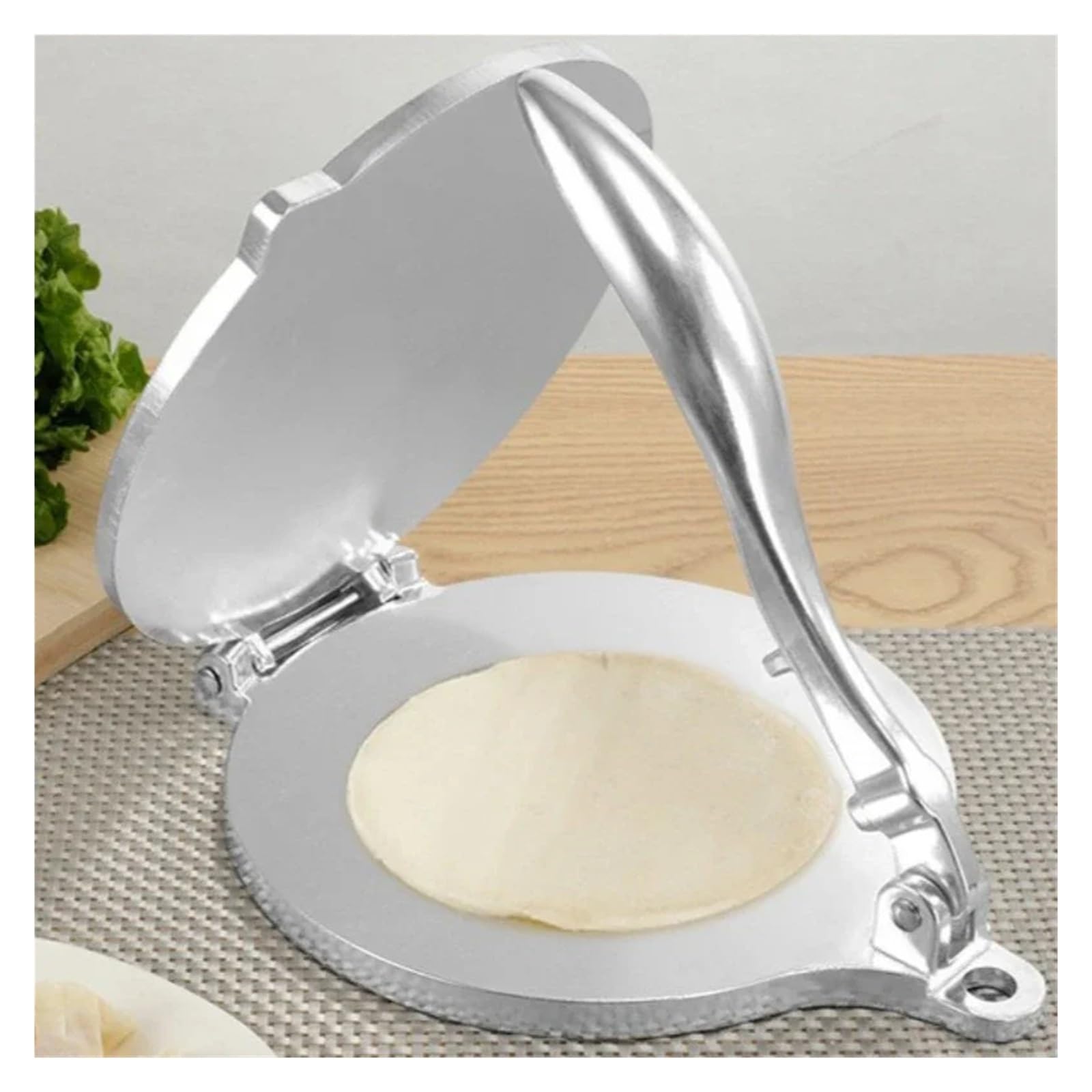 Pressa For Tortilla In Lega Di Alluminio, Strumento For Pressare L'impasto Delle Tortilla, Strumento For Preparare La Pizza E Le Torte Fatte In Casa, Forniture For Cucinare.(Silver 16CM)