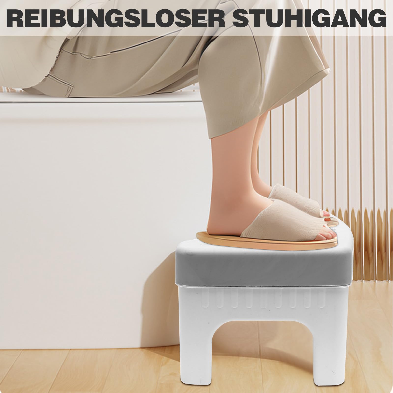 RANJIMA Mobil Toilettenhocker,WC Hocker für Erwachsene,Klappbar Kackhocker Klohocker Tritthocker,Badezimmer Hocker Toilette Schemel,Squatty Kackhocker gegen Hämorrhoiden,Verstopfung,Reizdarm