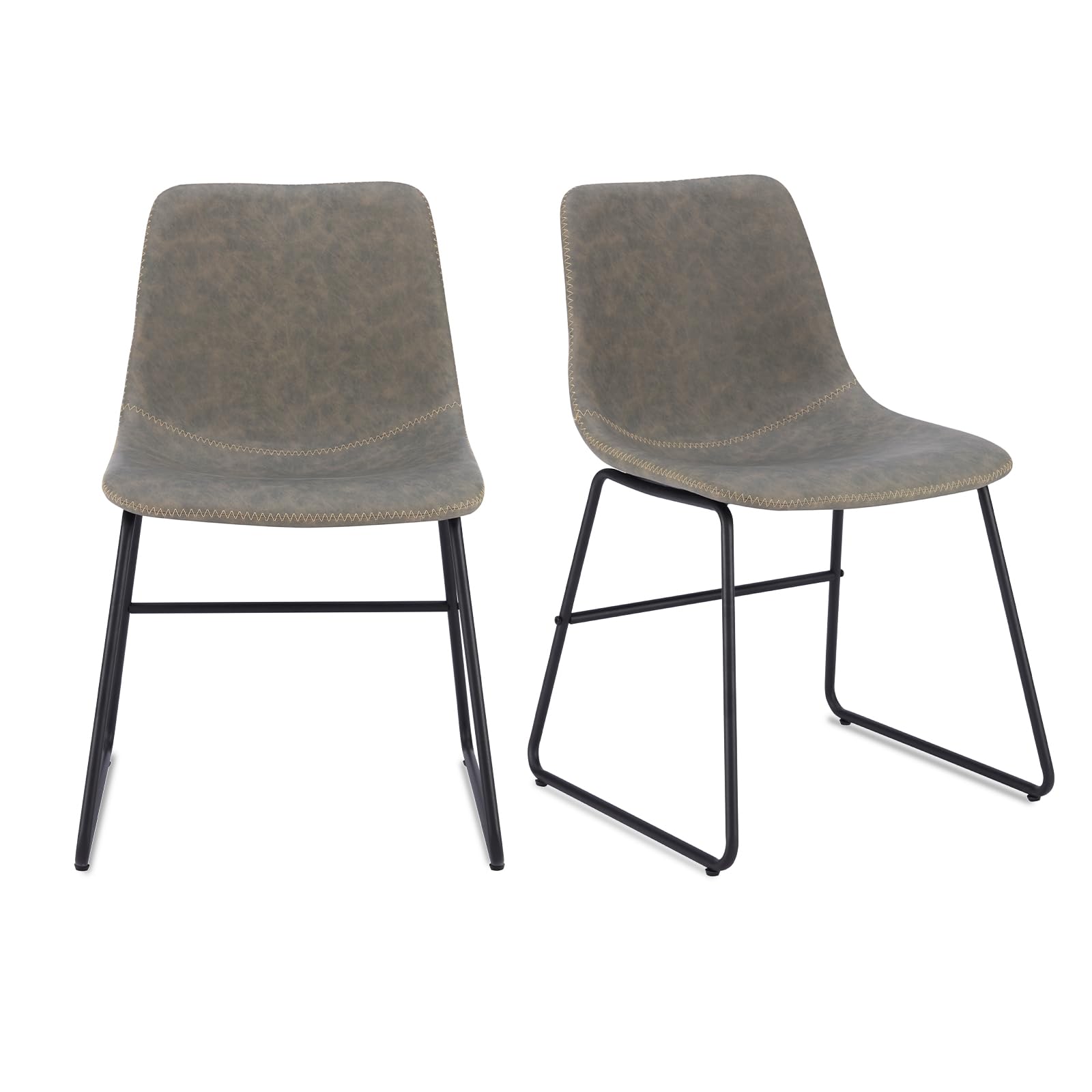 Photo 1 of Dining Room Chairs Set of 2 Grey Dining Chairs 2 PCS