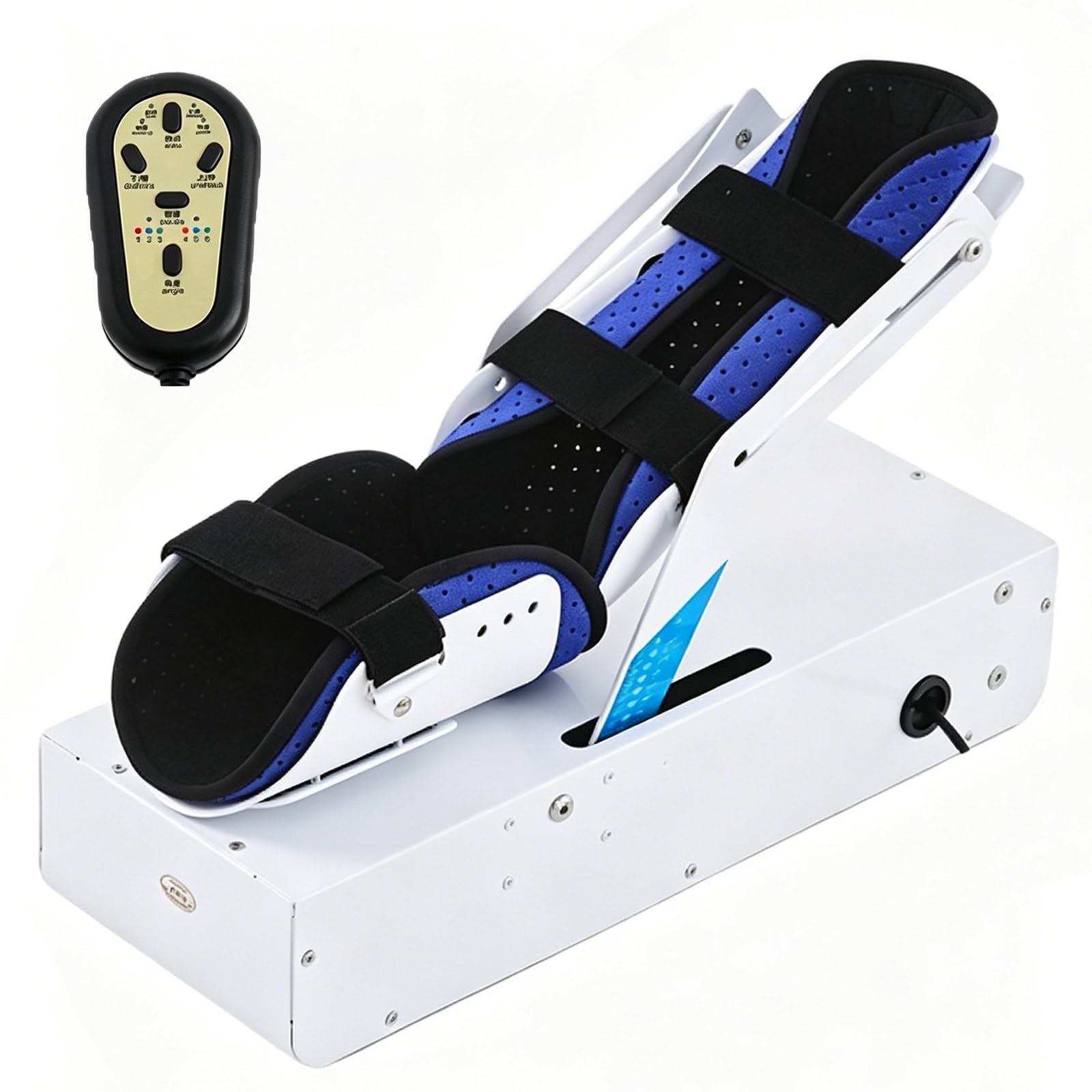 Entrenador eléctrico profesional para rehabilitación de codo, Ajustable de -5° a 145° grados con soporte ergonómico para el antebrazo y control remoto.