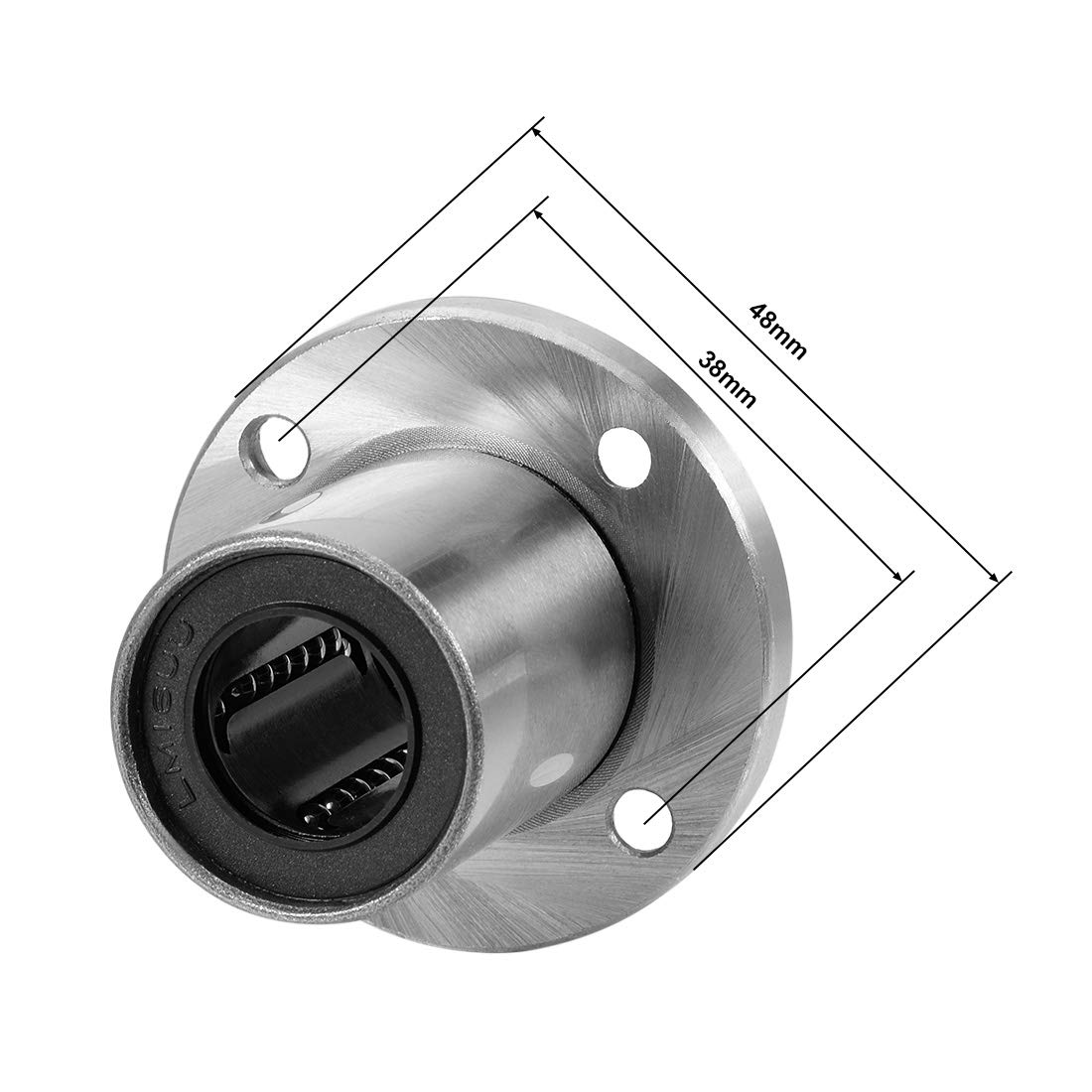sourcing map LM16UU Rond Bride Linéaire Roulement à Billes 16mm Alésage Diamètre 28mm Diamètre Externe 37mm Longueur Paquet de 2