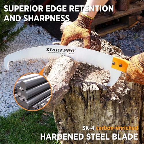 Image of StartPro 23ft Reach Tree Pruning Saw, Telescopic Manual Lightweight Extendable 18ft Pole Saw with Sharp Carbon-Enriched Blade for Efficient Tree Maintenance and High-Reach Branch Cutting.