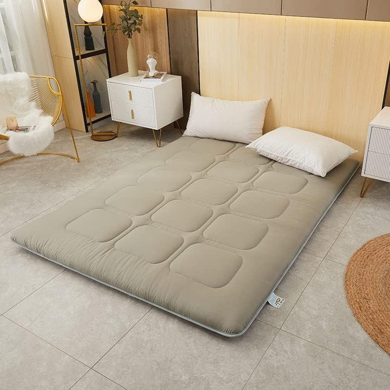 Konsilsa Tatami Floor Mattress, Traditional Japanese Futon Futon Mattress Roll Up Foldable Portable Mattress Pad Sleeping Pad Queen King Single Size Floor Mattress for Guest Bed Dorm Camping