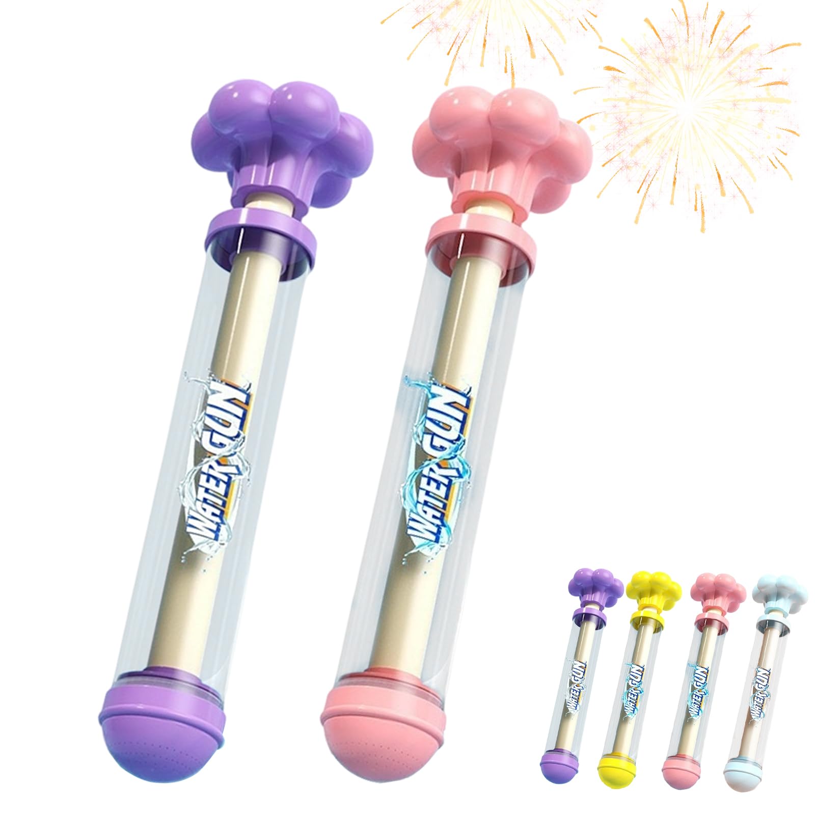 2Pcs Firework Water Gun, Fireworks Water Spray Toy, Romantic Firework Style Water Spray Toy, Beach Pool Water Spray (Purpl...
