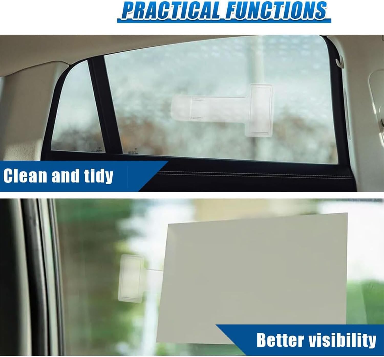 10 clips transparentes para soporte de coche, autoadhesivo, para permiso de estacionamiento y soporte de boletos para parabrisas de coche, furgoneta, clip de plástico para parabrisas
