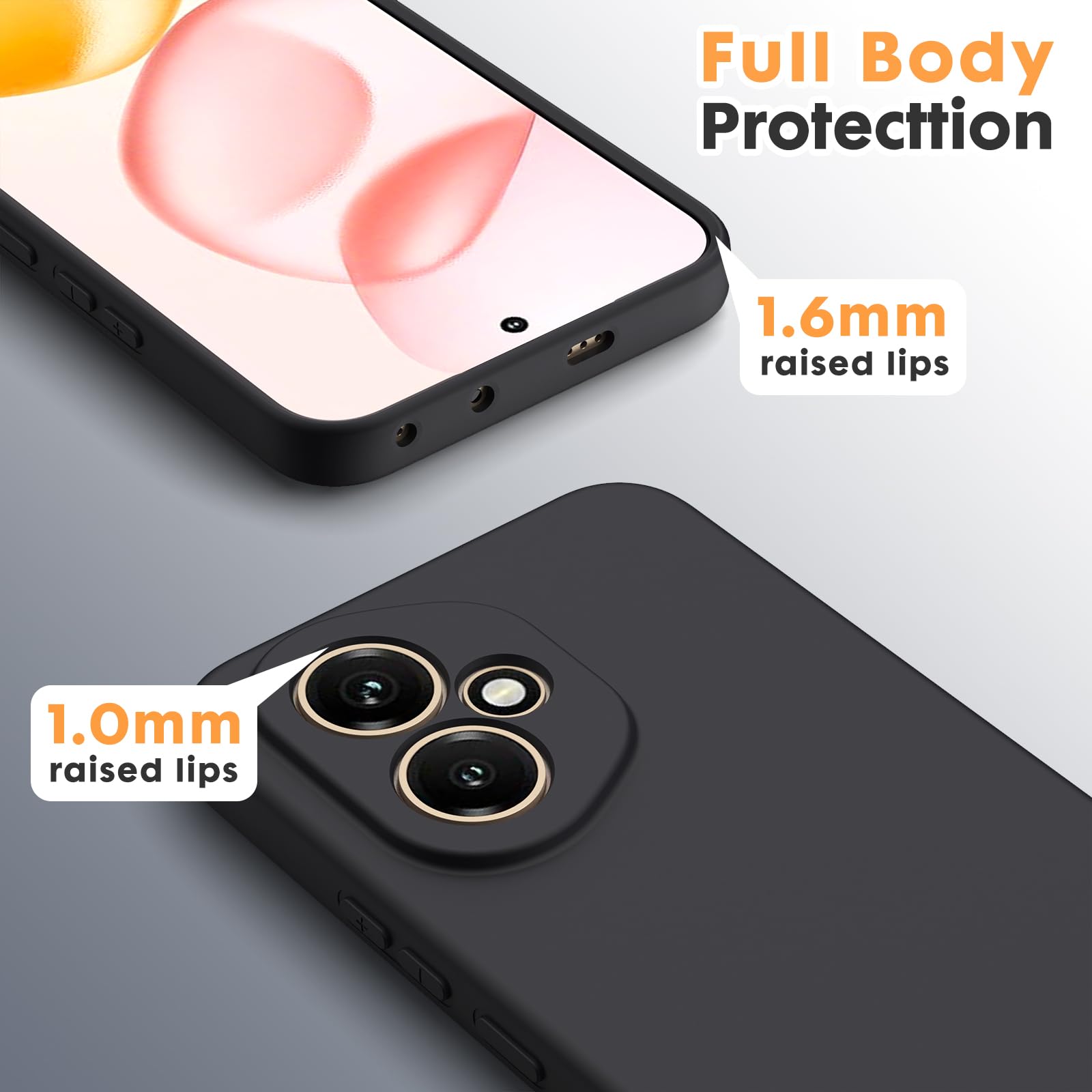 Byvuwiay Cover per Honor 400 5G, Morbida Silicone Liquida TPU Protettivo Ultra Slim Custodia Antiurto, Custodia Compatibile con Honor 400 5G - Nero