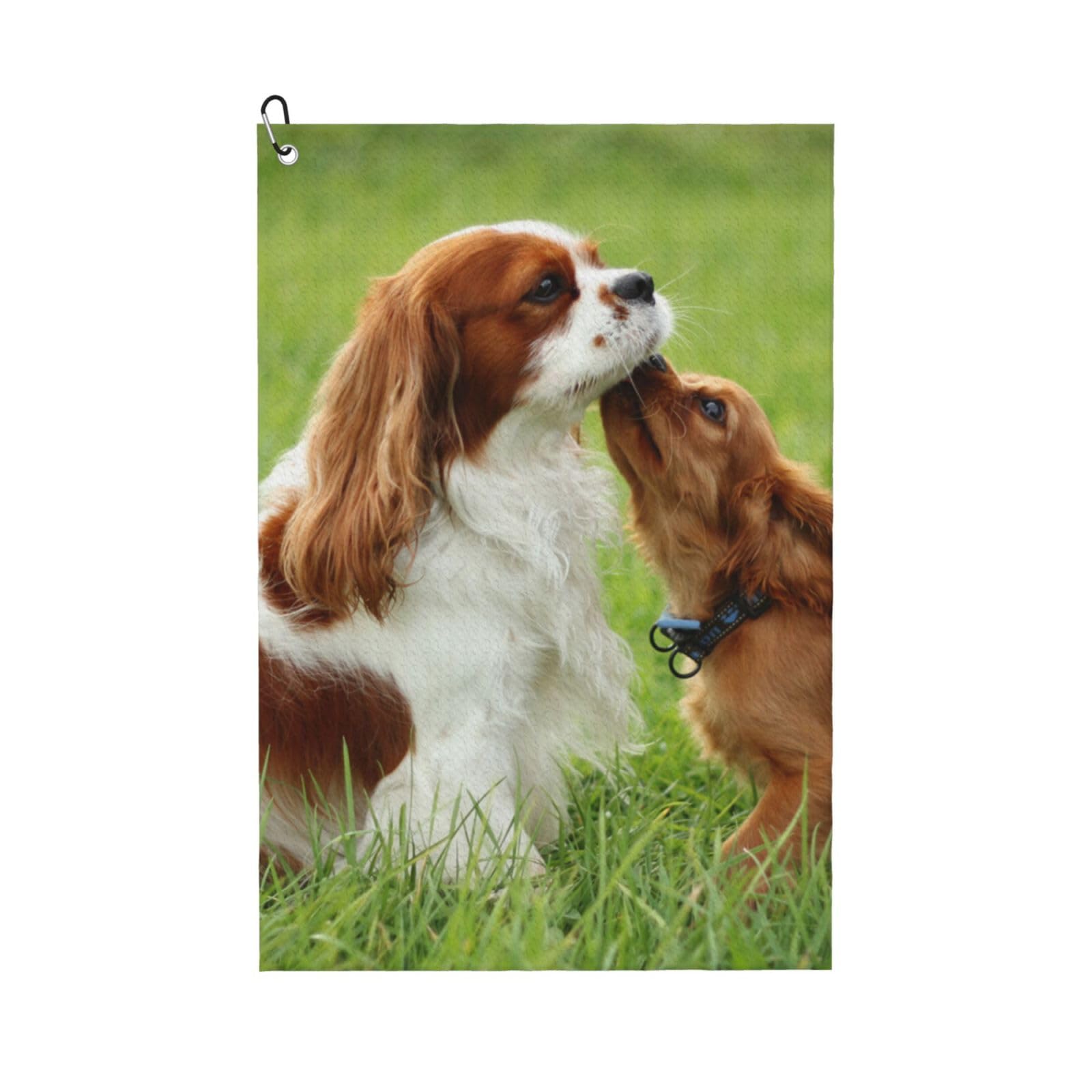 Hnnkloy Cavalier King Charles Spaniel, 16x24 in Portable Waffle Golf Towels with Carabiner Clip for Golf Bag