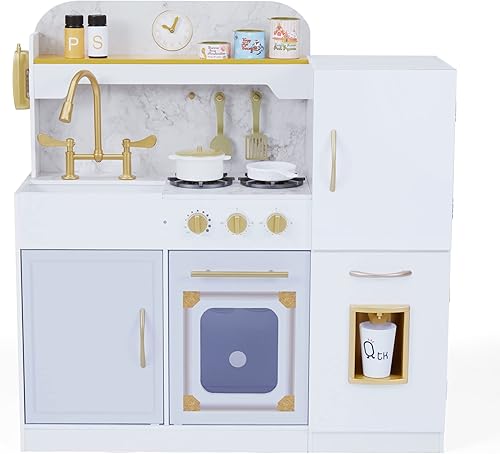 Miniatura 6 de Teamson Kids - Juego de cocina de madera para niños, juego de cocina para niños pequeños, juegos de cocina de juguete de simulación para niños de 4