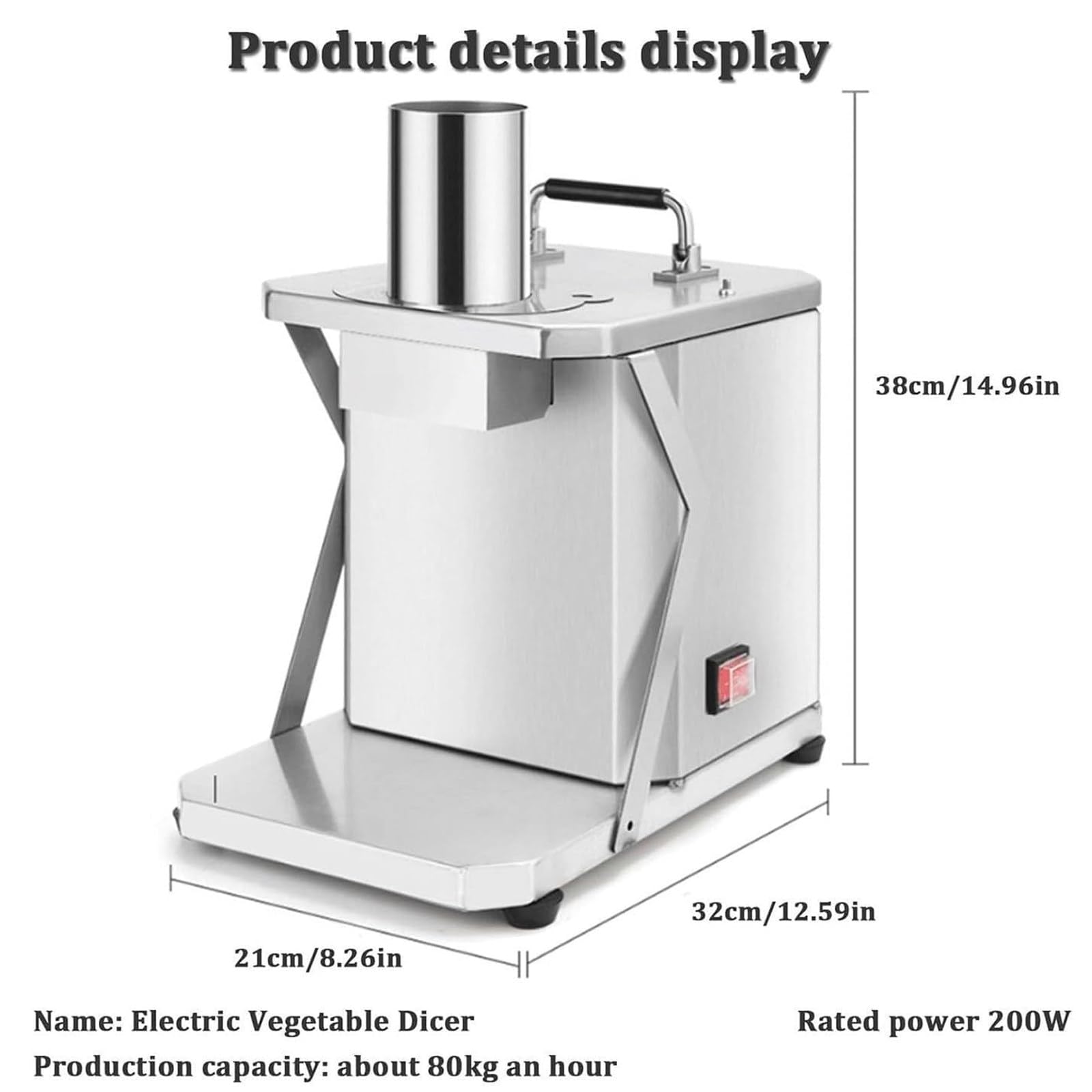 Tagliaverdure Elettrico Professionale Per Cipolle, Con Lame Da 6/8/10/12/15 Mm, Tritatutto Automatico In Acciaio Inossidabile Per Frutta E Verdura