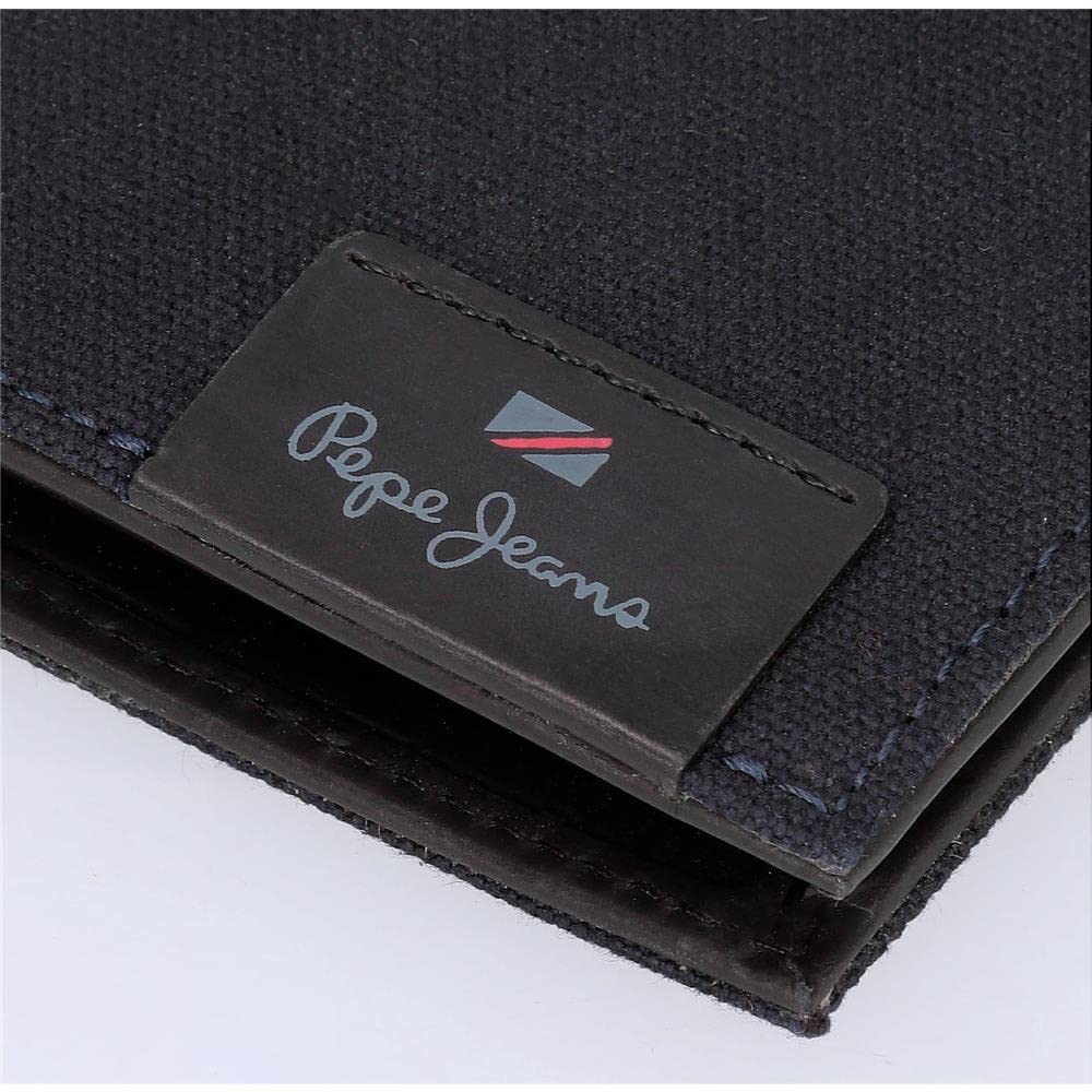 Pepe Jeans Hilltop Monedero de Hombre, con Protección RFID, Azul, 11x7x1,5 cms Piel