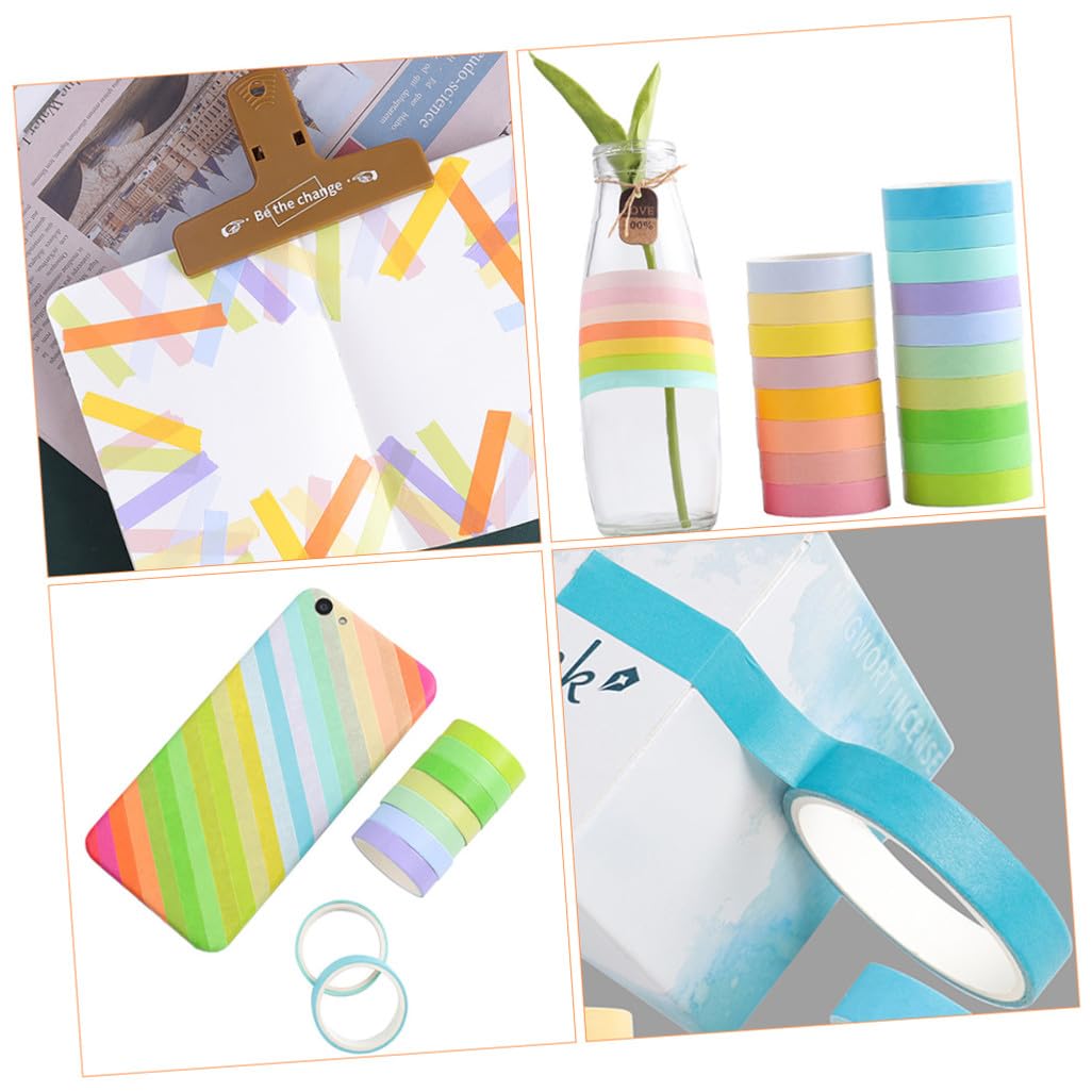 STOBOK 120rolki Decorative Washi Tapes Scrapbooking Wrapping Adhesive Paper Tapes for Diaries Photo Albums Party Supplies Easy to Tear Stick