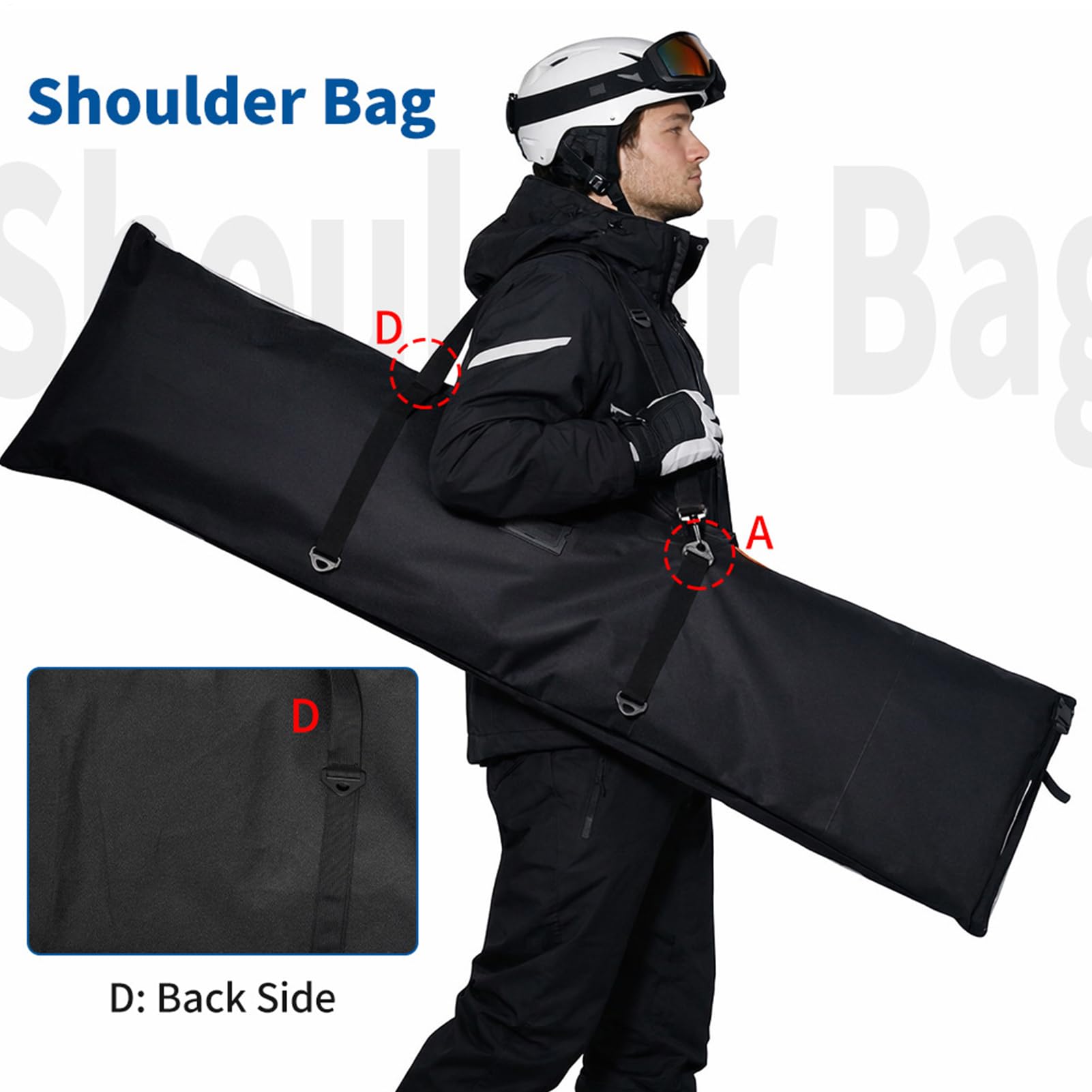 Borsa da Sci,Borsa di Stoccaggio Attrezzatura Impermeabile Sport E Gear,Borsa di Trasporto Snowboard per il Trasporto - per Uomini Donne e Giovani Formazione e Competizione