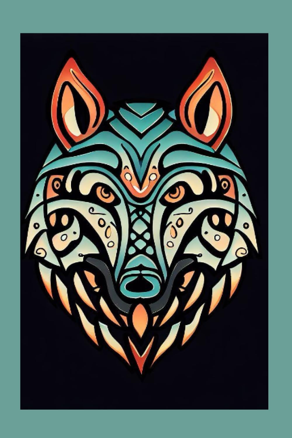 Wolf Spirit Animal Journal: Notebook, Diary, Guestbook, or Gift featuring a unique Indigenous First Nations Aboriginal Design