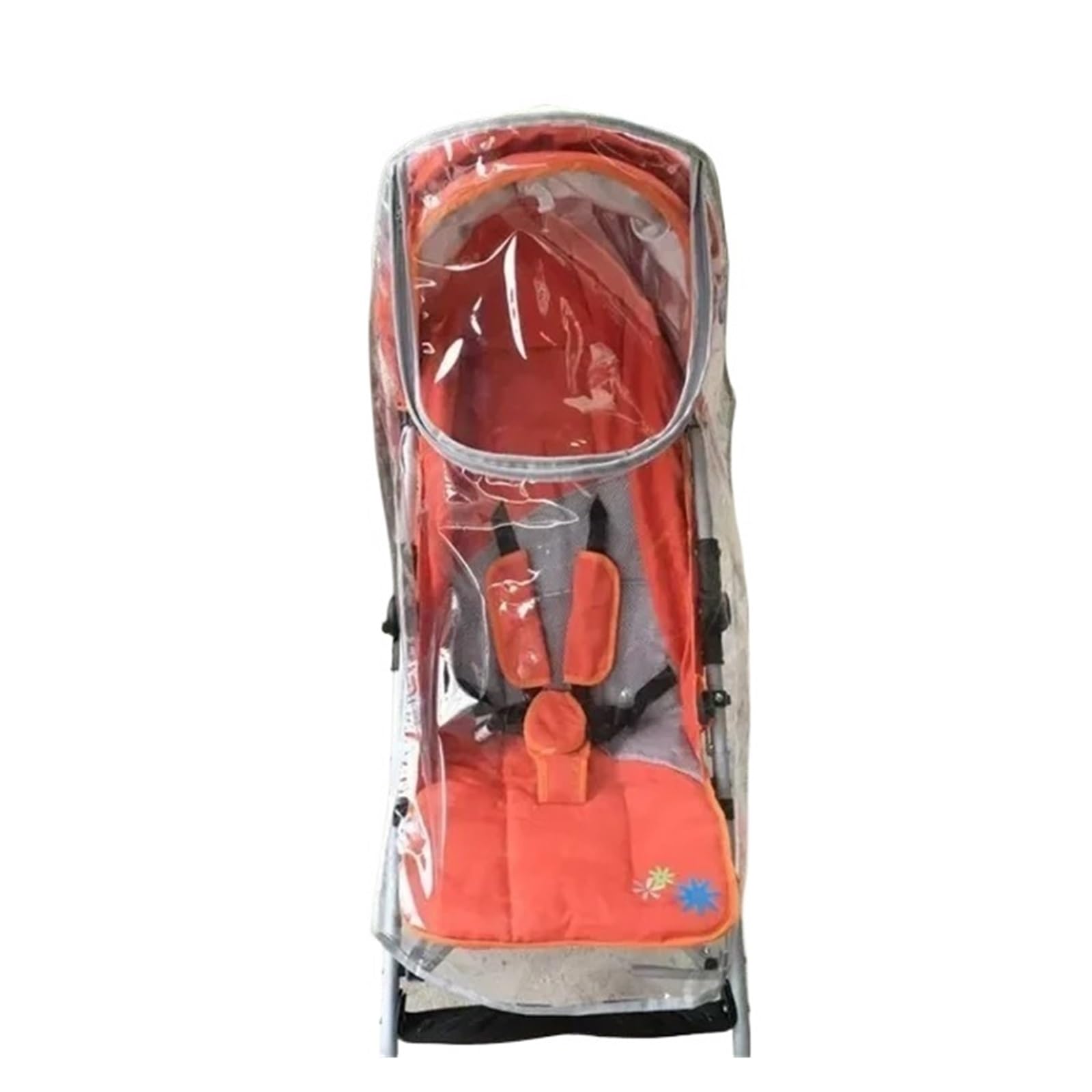 Habillage Pluie pour Poussette Accessoires de poussette Housse de pluie imperméable Protection transparente contre le vent et la poussière Fermeture éclair ouverte for poussettes Imperméable(Silver A)