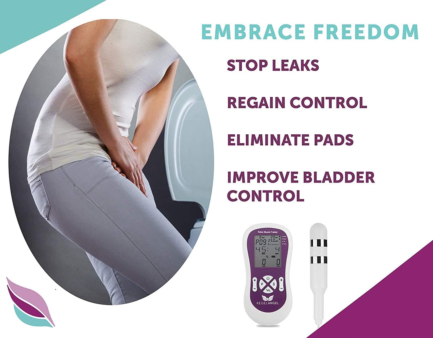 med italia service - pelvifine kegel angel elettrostimolatore per incontinenza e per riabilitazione del pavimento pelvico - ANGEL