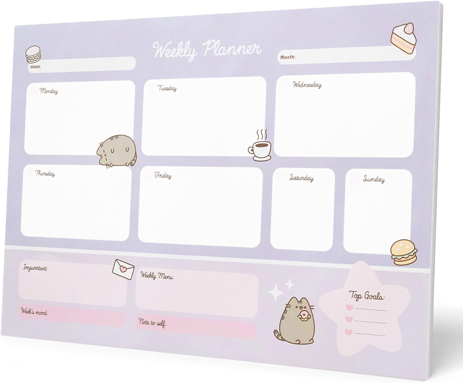 Amazon.com : Pusheen Weekly Planner A3 | Desk Calendar | Family ...
