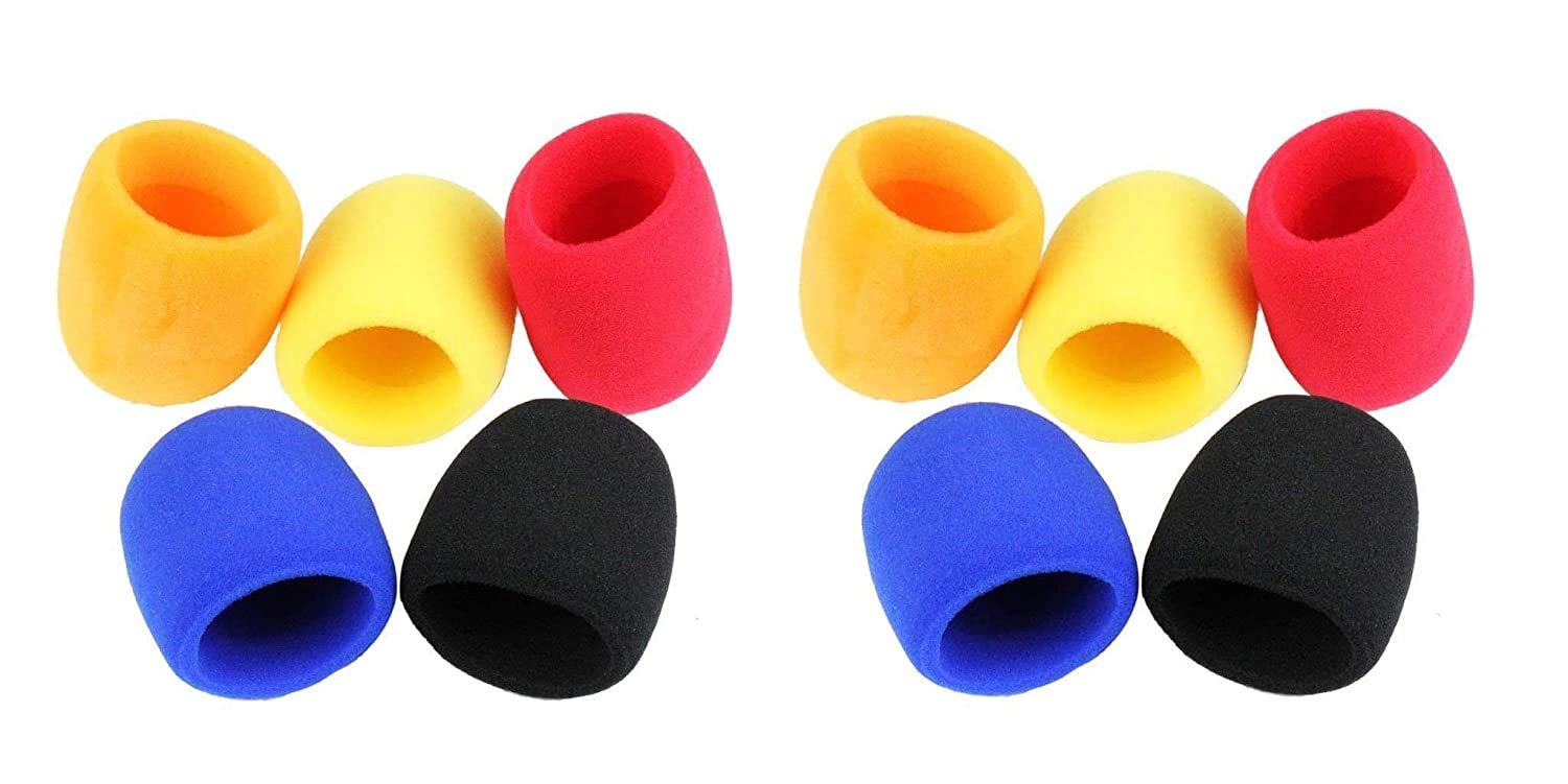 WON 10 pcs Handheld Microphone Windscreen Windshield Sponge Foam Mic Cover
