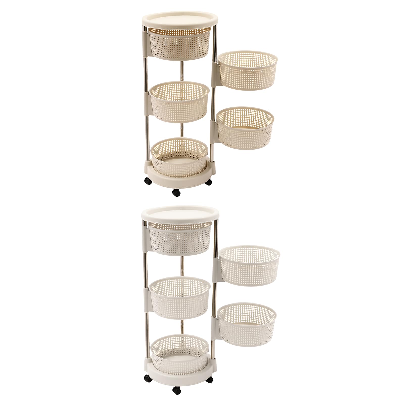Küchenwagen,Kitchen organizer,Universall Multifunktionales Regal,Beweglicher Aufbewahrungswagen,5-Lagig Kreisförmig,Geeignet für Küche,Bad,Wohnzimmer