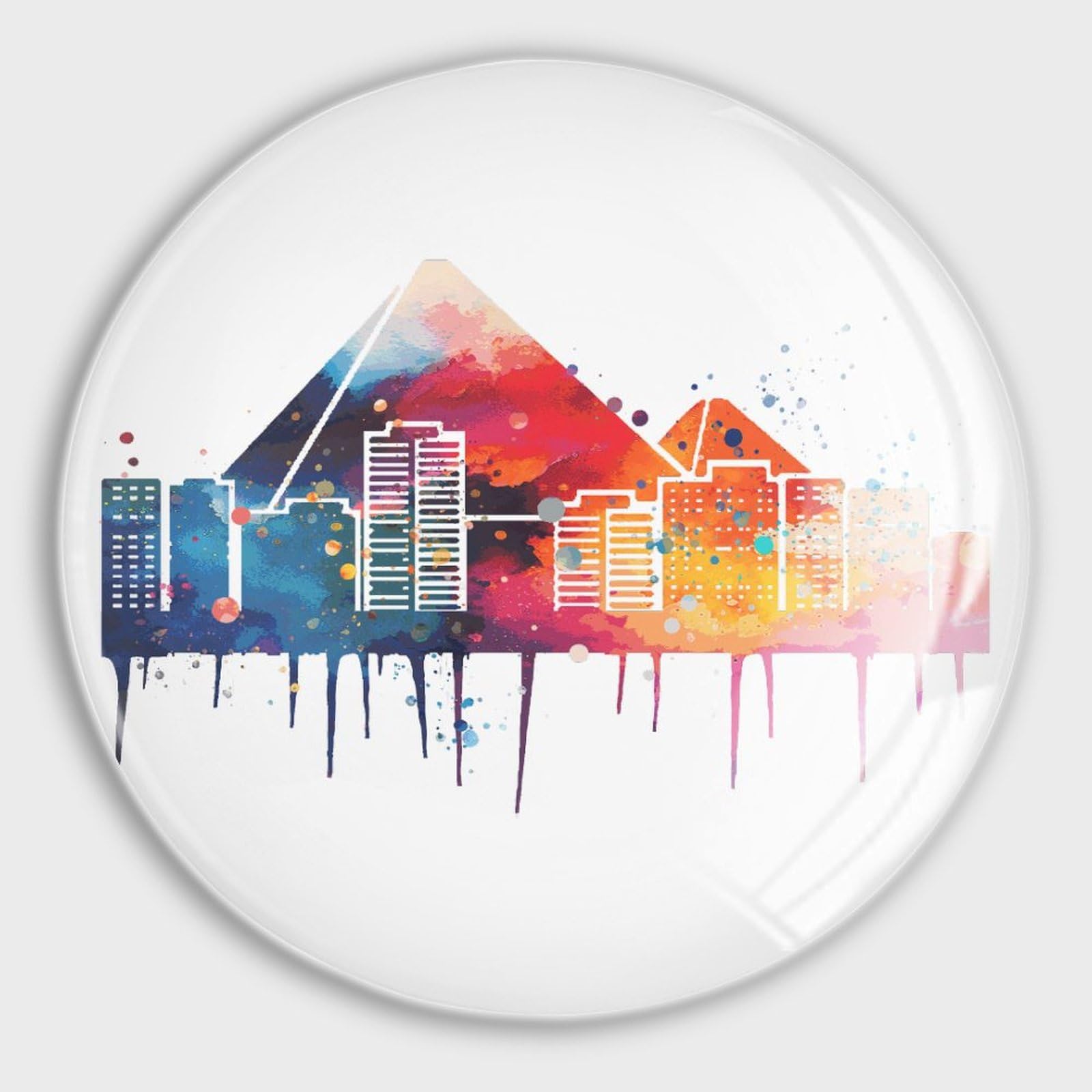 Aimants de réfrigérateur en verre Horizon de Gizeh : lot de 4 magnets design
