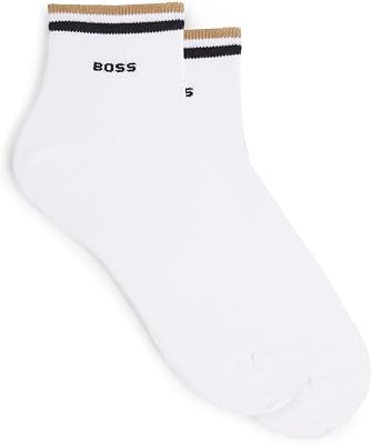 BOSS Herren 2P SH Stripe CC Zweierpack kurze Socken mit Signature-Streifen an den Bündchen