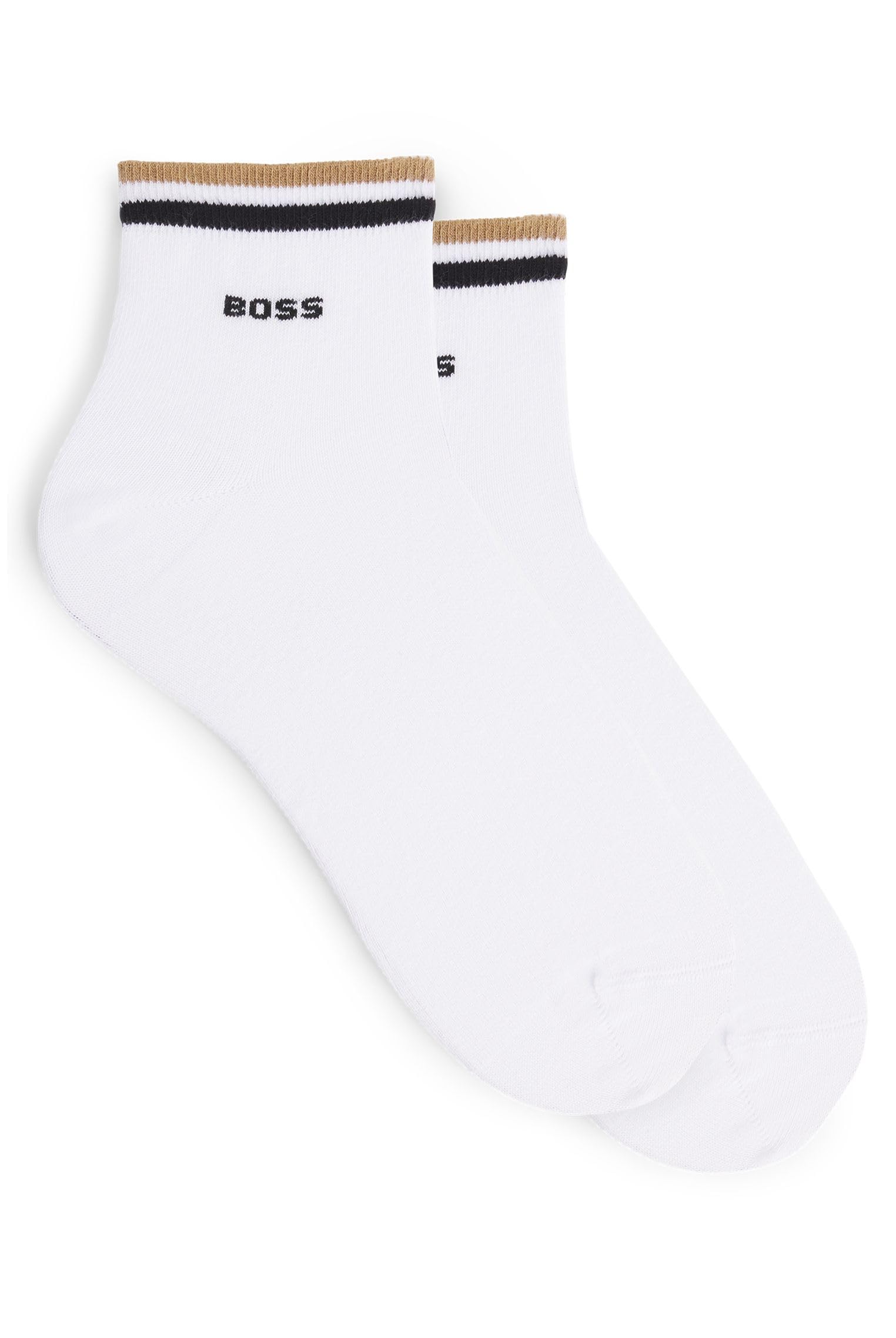 BOSS Męskie krótkie skarpety 2P SH Stripe CC dwupak z paskami, White100, 39-42 EU