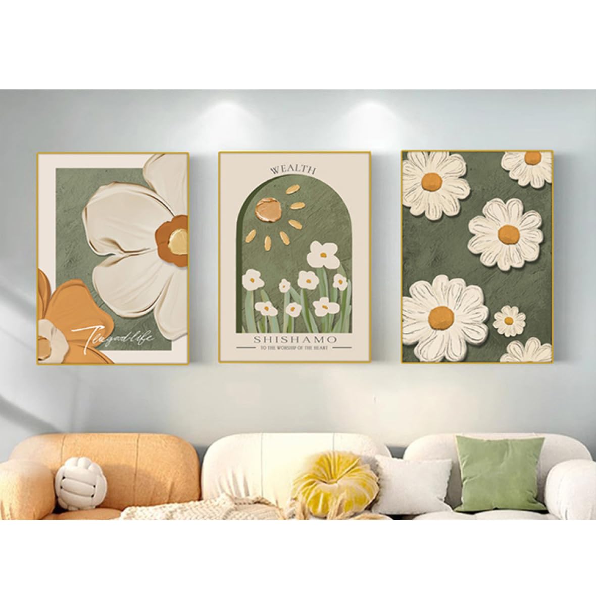 パネルアート キャンバス 黄色インテリア 黄色雑貨 花柄 花の絵