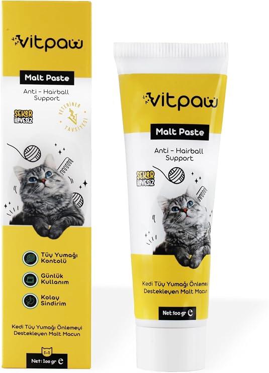 Malt Paste 100 Gr.(KEDİLER İÇİN KUSMA VE TÜY YUMAĞI OLUŞUMU ÖNLEYİCİ MALT MACUN) Kedi Maltı