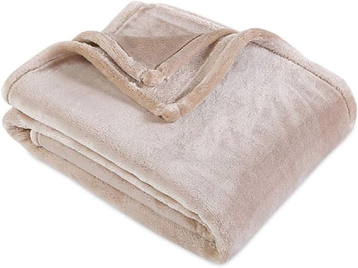 Berkshire Serasoft Plus Plush Polyester Blanket, Linen King King Linen