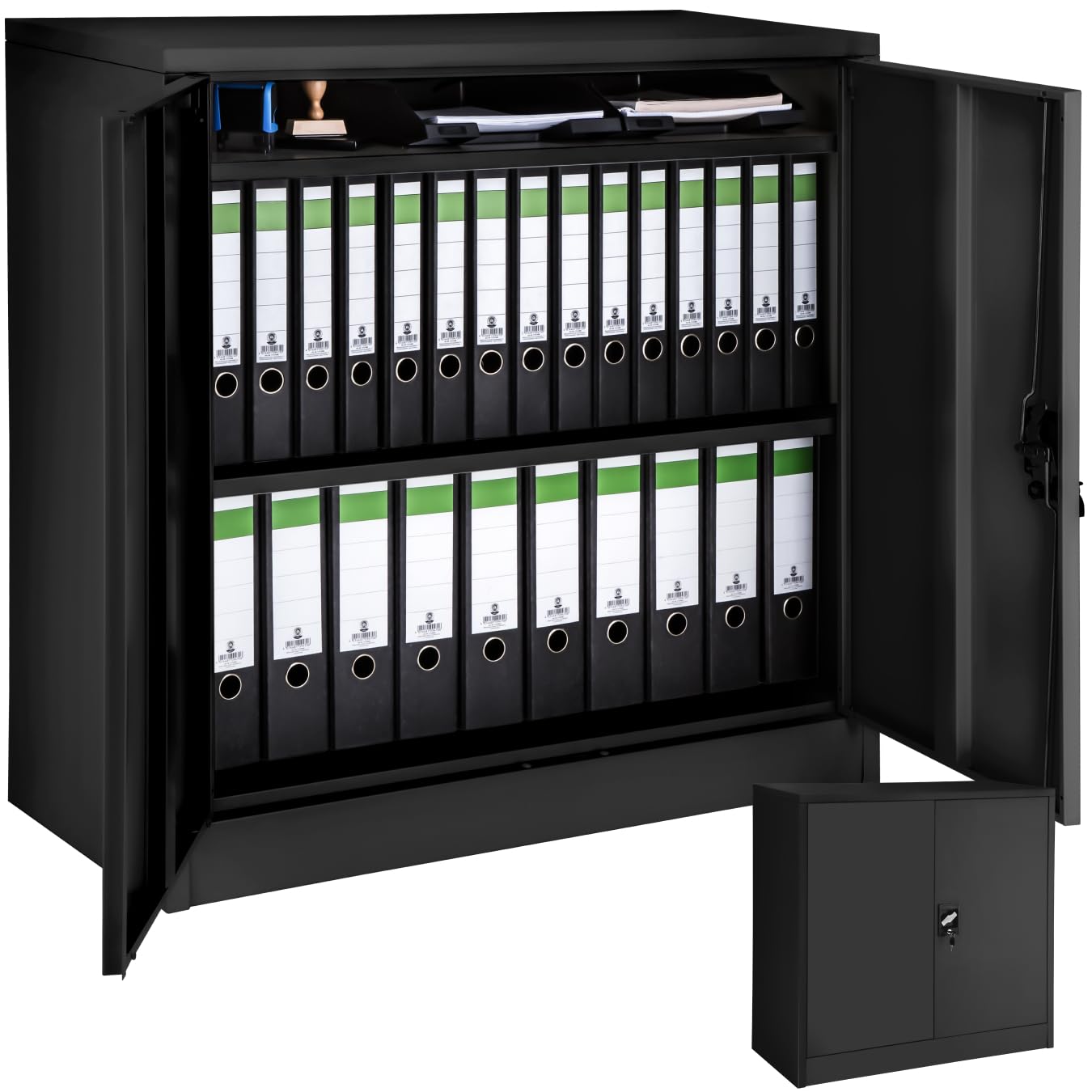 tectake 800598 - Armadietto Portadocumenti, ripiani regolabili in altezza, facile da montare, diversi modelli (90 x 40 x 90 cm, n.402941)