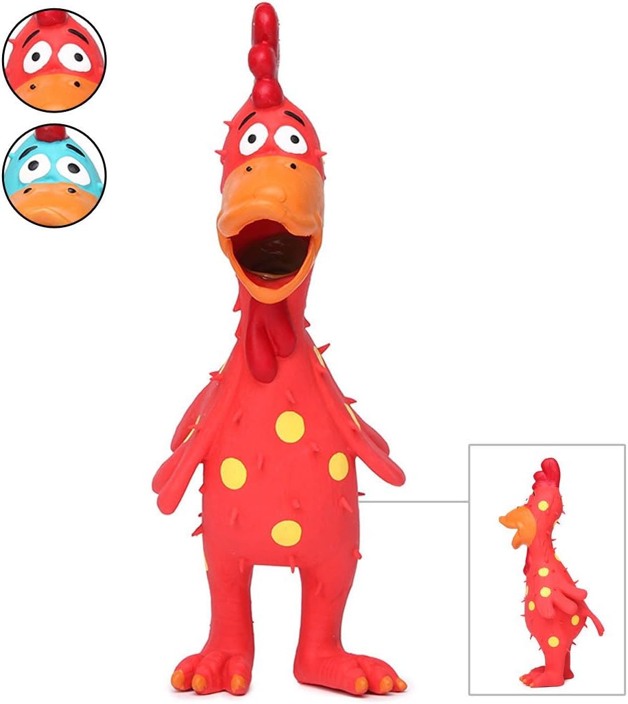 Dog Squeaky Toy Durable Healthy Natural Soft Rubber Funny Cute Chicken Dog Toy with Random Color
