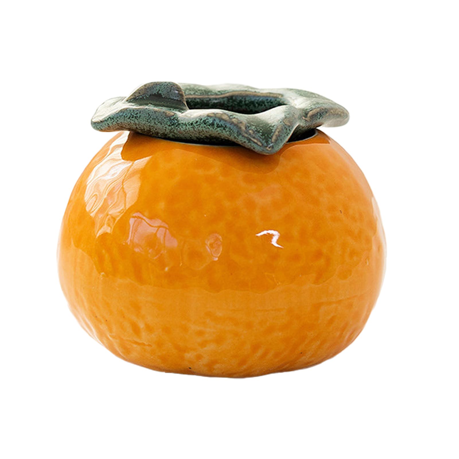 MSUIINTMSUIINT Orange Ceramic Vase Decor, Modern Bud Vase, Unique Fruit Shaped Decor Vase， Vintage Decor for Pen and Pencil Holder, Small Round Vase and Desk Organizer(Small)