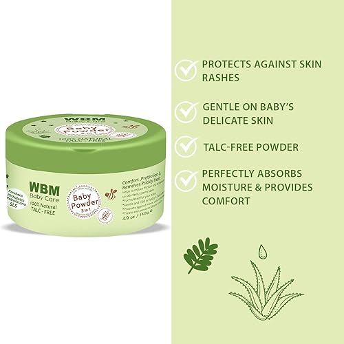 Miniatura 7 de WBM Care Baby Gift Set  5 productos esenciales para el cuidado de la piel del bebé loción para bebés, champú para bebés, crema facial, polvo para
