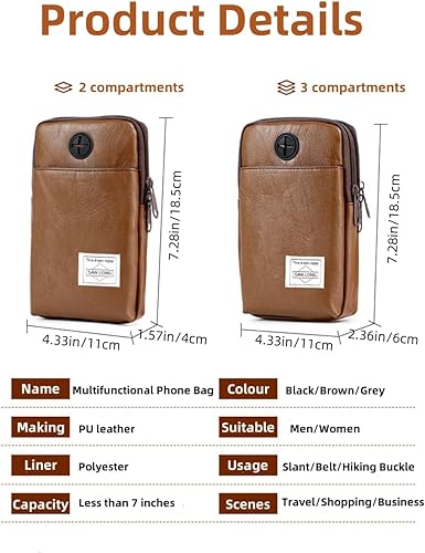 Miniatura 4 de Monedero para teléfono, cartera para el cuello, monederos para teléfono con correa cruzada, soporte para pasaporte para viajes mujereshombres.