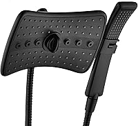 Vista 11 de BRIGHT SHOWERS Cabezal de ducha de alta presión con mano, cabezal de ducha doble de bronce aceitado con rociador de lluvia, ducha de mano