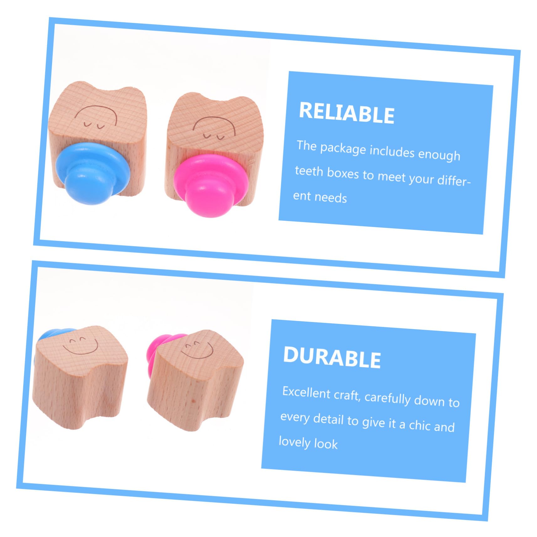 VICASKY 12piezas Cajas De Dientes De Madera Para Recipientes Para Dientes De Leche Recuerdos Infantiles