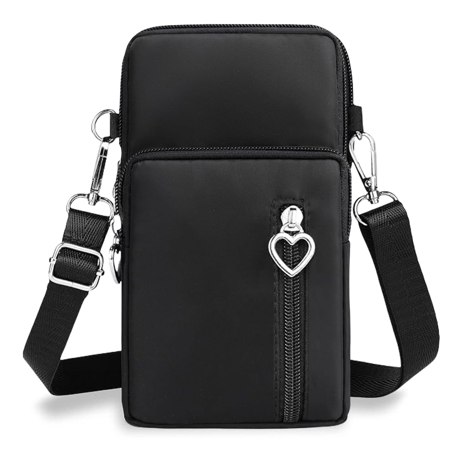 Aucuu Borsa a Tracolla da Donna in Nylon, Mini Borsa a Tracolla con Cinghie Regolabili Staccabili, Fascia da Braccio per Cellulare con Porta Cuffie per Cellulari Sotto i 7"