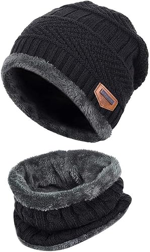 VAWSVOCS Unisex Strickmützen-Set, Regalos Gorro Invierno, Winter Strickmütze&Halswärmer-Sets, Cap elastischer Halswärmer Strick Wintermütze Winterschal für Damen Mädchen Outdoor Sport Wärmen, Negro, M VAWSVOCS Unisex Strickmützen-Set, Regalos Gorro Invierno, Winter Strickmütze&Halswärmer-Sets, Cap elastischer Halswärmer Strick Wintermütze Winterschal für Damen Mädchen Outdoor Sport Wärmen, Negro, M