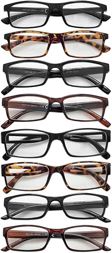 Gafas de lectura para hombre y mujer, paquete de 6 lectores, unisex, con marco de color cuadrado, estilo nuevo