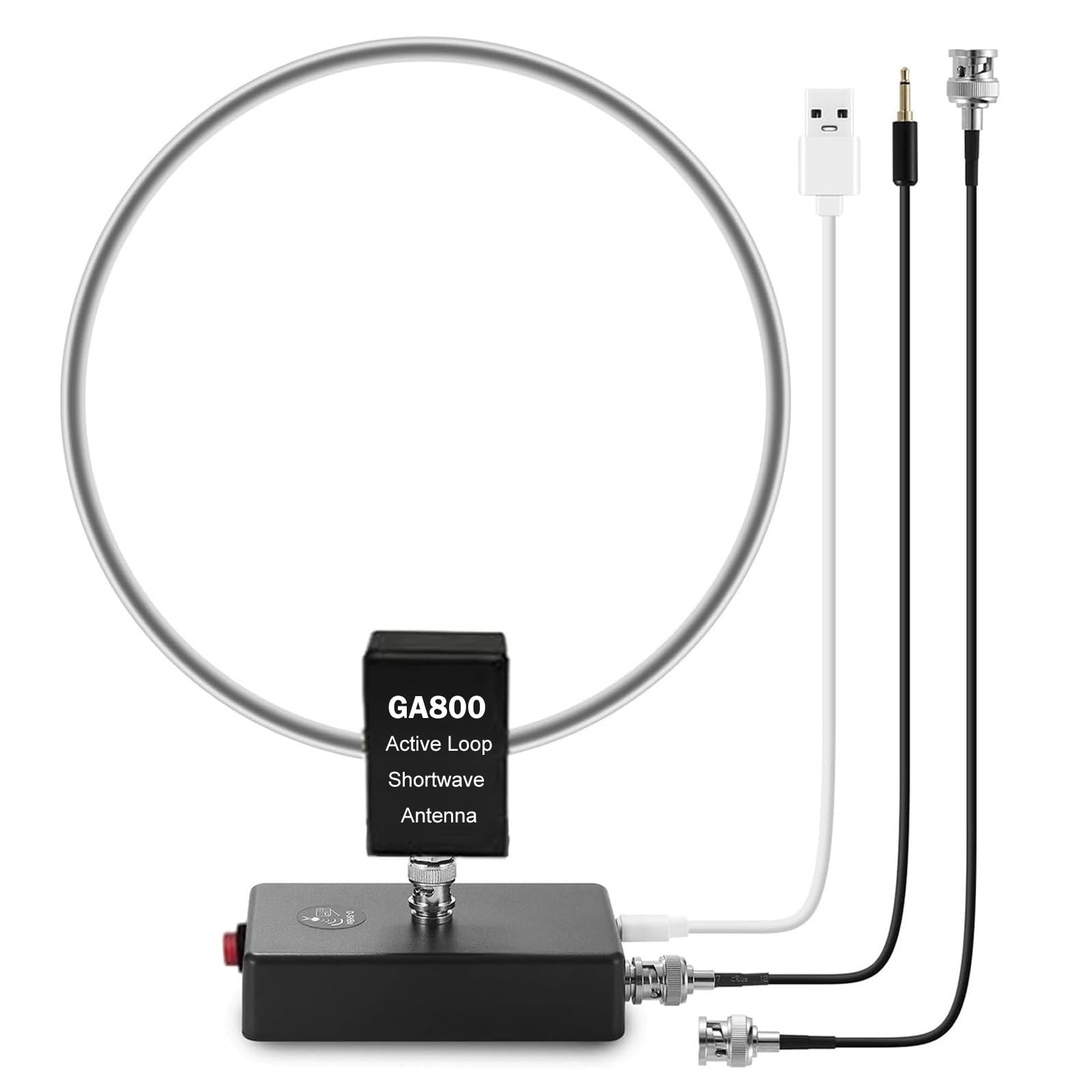 AURSINC GA800 Loop Antenna, Active Shortwave Radio Antenna con cavo BNC 10KHz-159MHz HF per radio Ham (Free of Tuning)