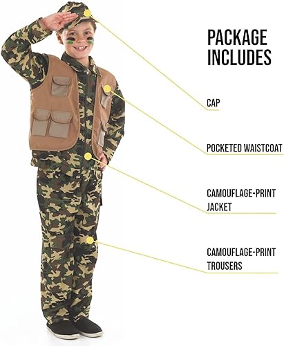 Miniatura 3 de fun shack Disfraz del ejército para niños, disfraz militar para niños, disfraz de camuflaje para niños, disfraz de soldado para niños, uniforme